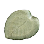 Sage Green Glass Leaf Decorative Plate