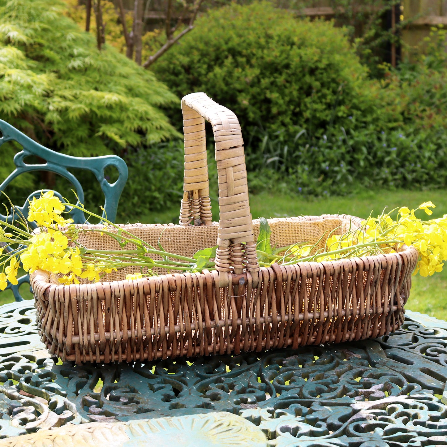 Antique Wash Lined Garden Trug Basket