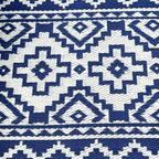 Blue Aztec Outdoor Rug 90x150cm