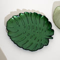 Emerald Green Glass Leaf Decorative Plate
