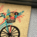Life Is Beautiful Script Bicycle Coir Door Mat