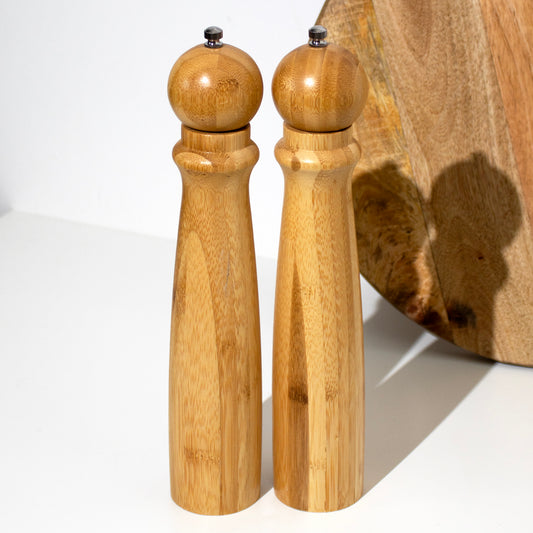 Tall Bamboo Salt And Pepper Grinders