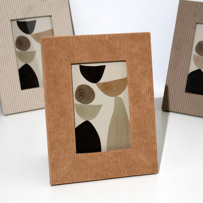 Set Of 3 Brown Corduroy Photo Frames