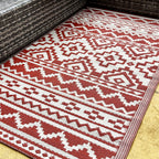 Terracotta Aztec Outdoor Rug 90x150cm