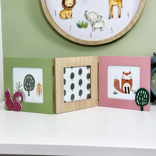 Forest Fox And Squirrel Triple Photo Frame