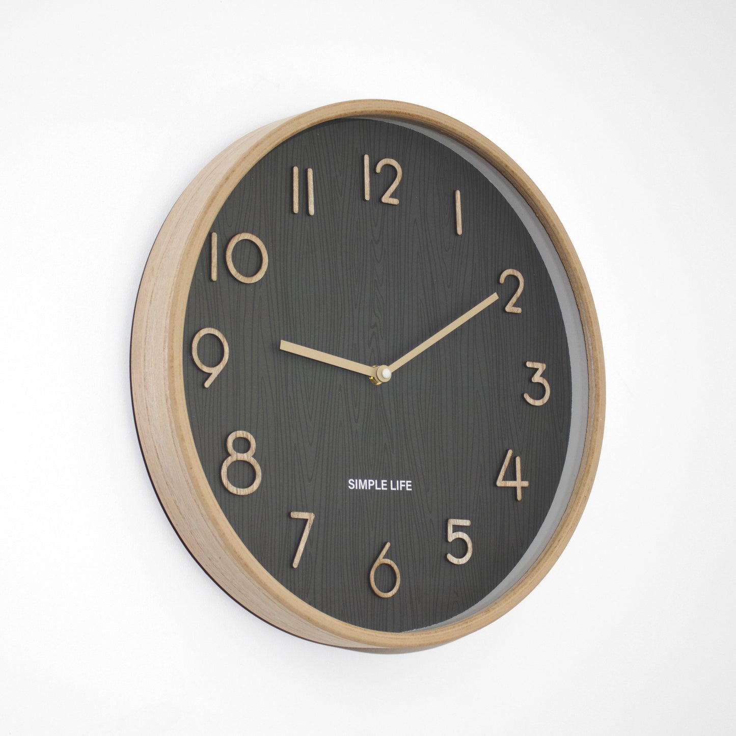 Simple Life Round Wooden Wall Clock