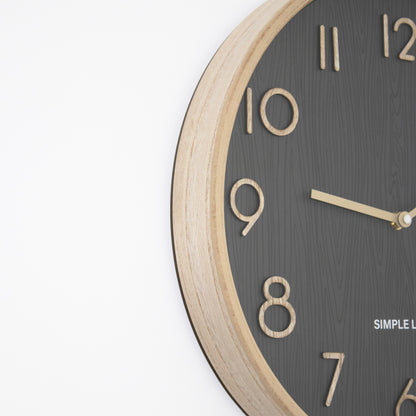 Simple Life Round Wooden Wall Clock