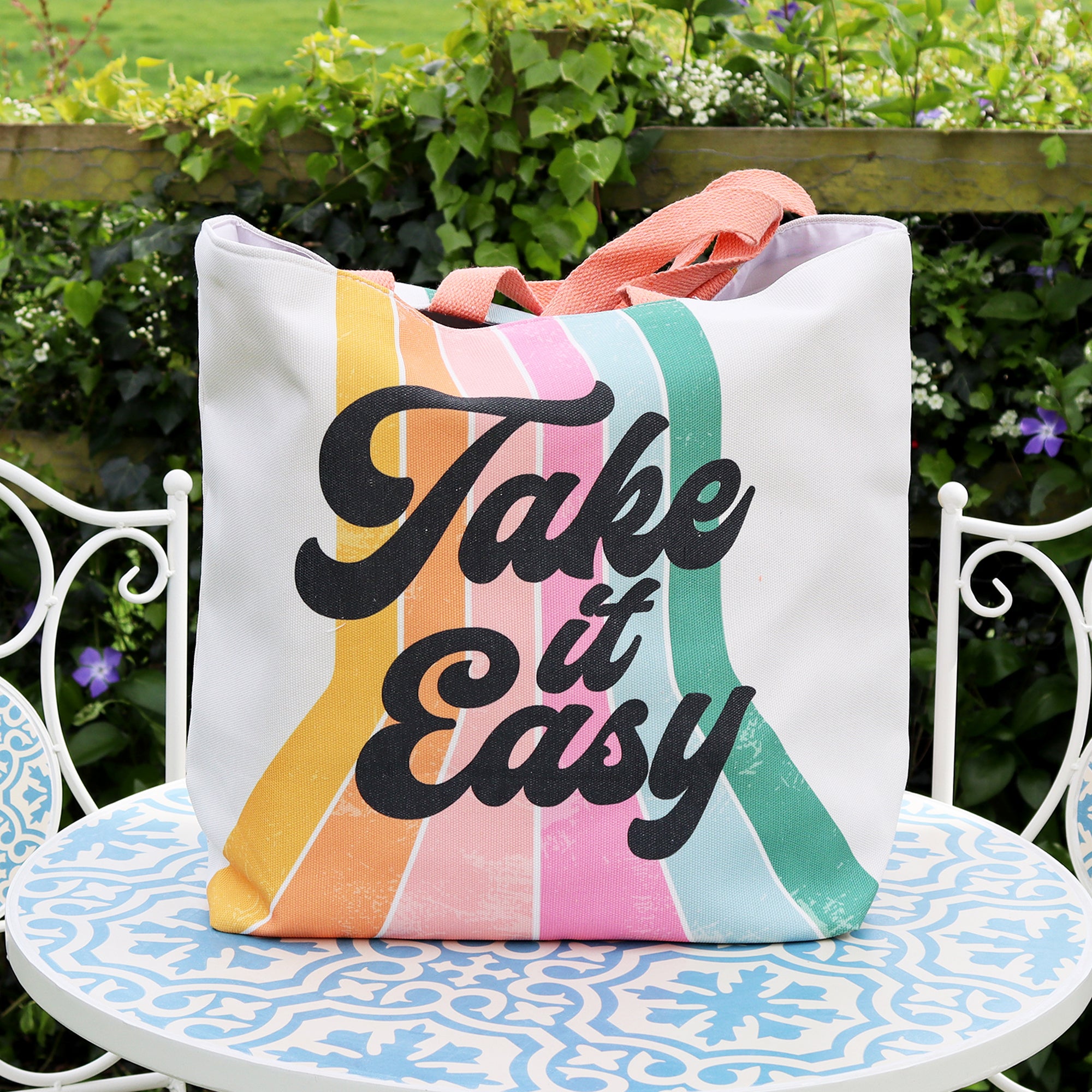 Rainbow Take It Easy Beach Bag