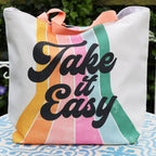 Rainbow Take It Easy Beach Bag