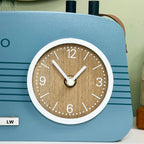 Blue Wood Radio Table Clock
