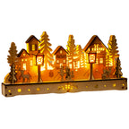 Light Up Wooden Christmas Village Scene