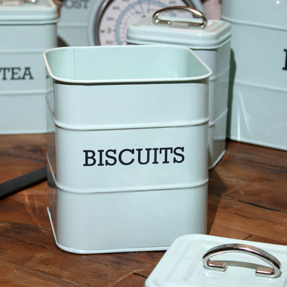 Retro Blue Biscuit Tin