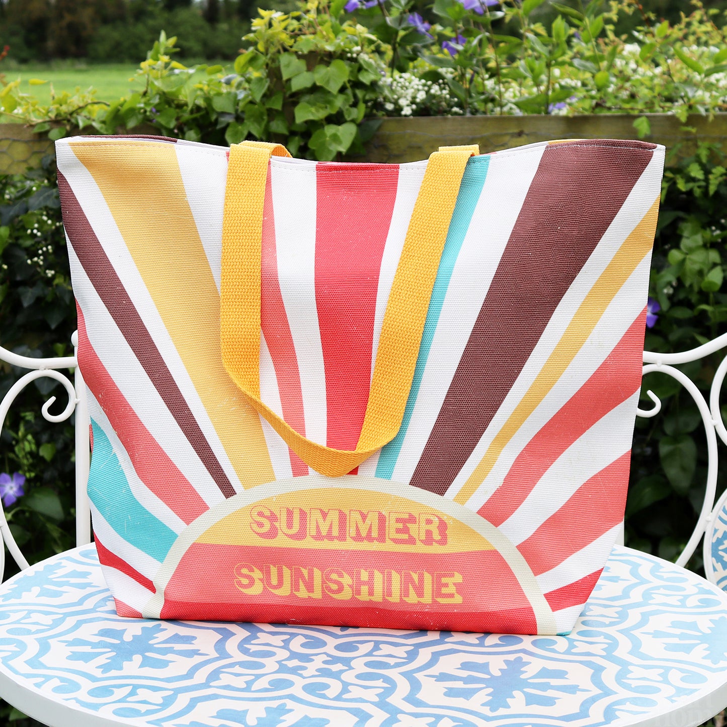 Multi Stripe Summer Sunshine Beach Bag