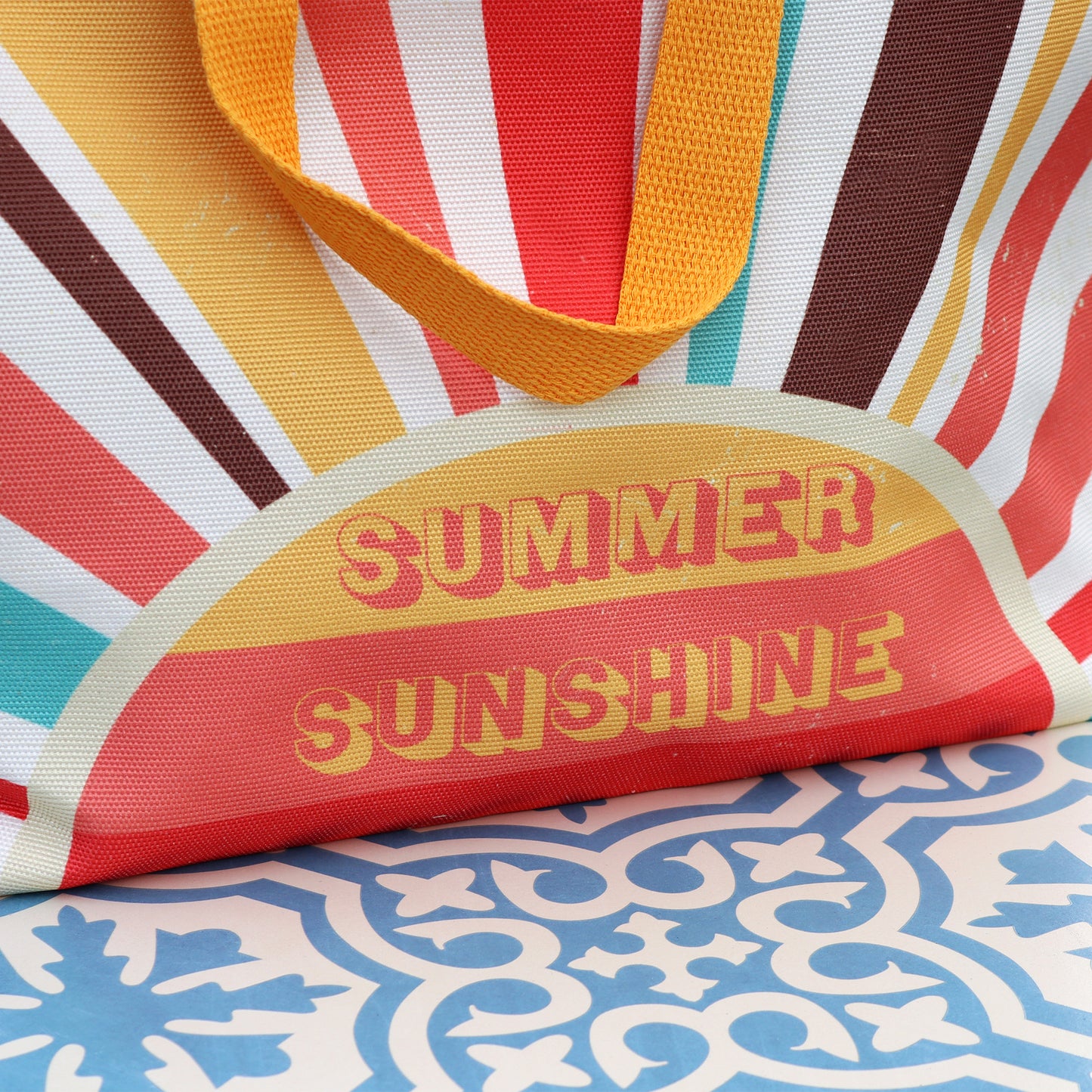 Multi Stripe Summer Sunshine Beach Bag