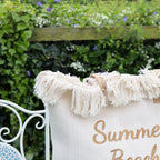 Beige Tasselled Summer Beach Bag