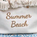 Beige Tasselled Summer Beach Bag