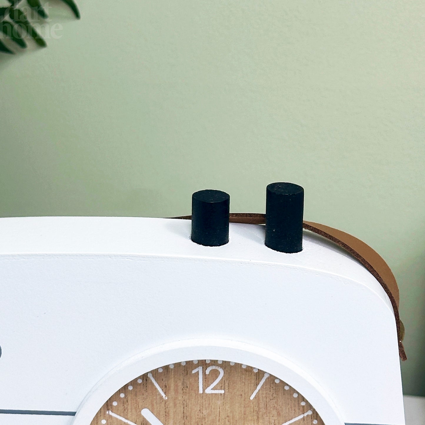 White Wood Radio Table Clock