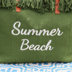 Green Tasselled Summer Beach Bag