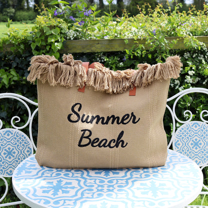 Stone Tasselled Summer Beach Bag