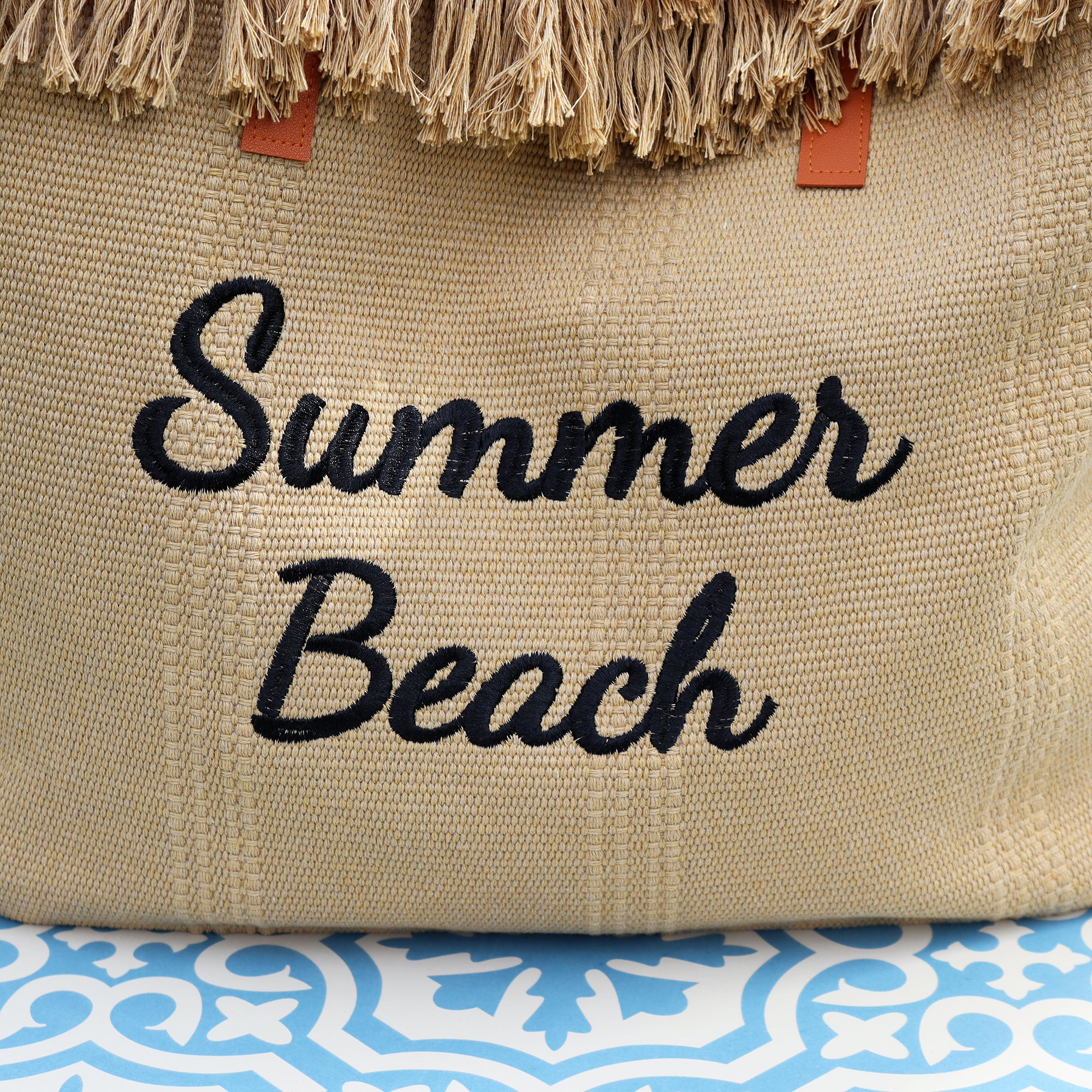 Stone Tasselled Summer Beach Bag