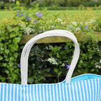 Light Blue Striped Beach Bag