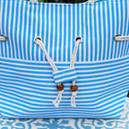 Light Blue Striped Beach Bag