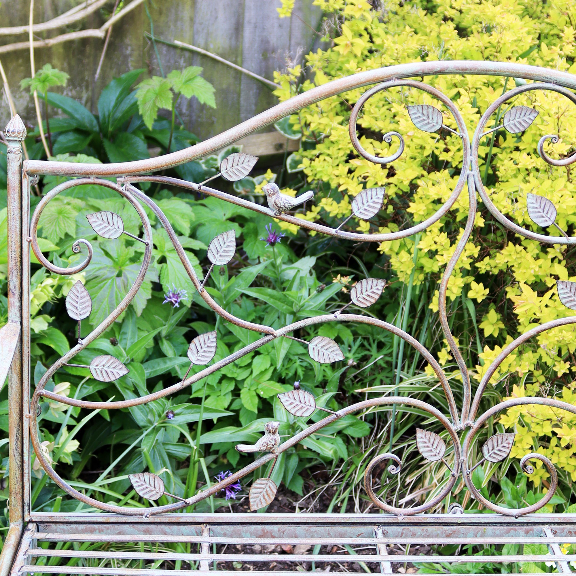 Green Rusted Woodland Garden Bench