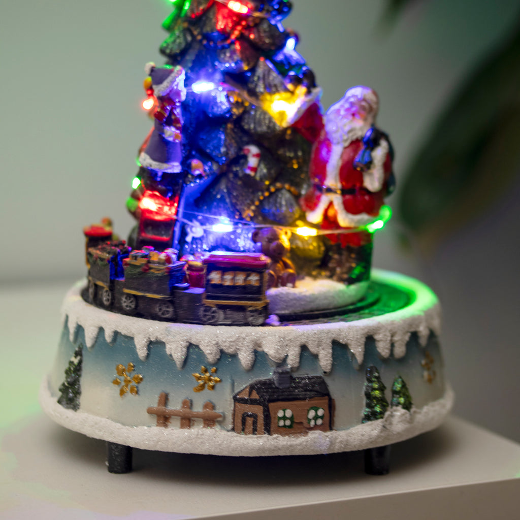 Light Up Musical Christmas Scene With Moving Train