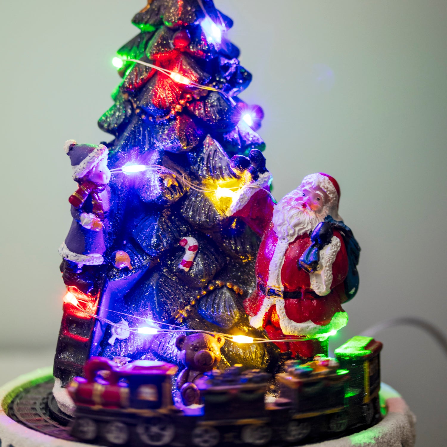 Light Up Musical Christmas Scene With Moving Train