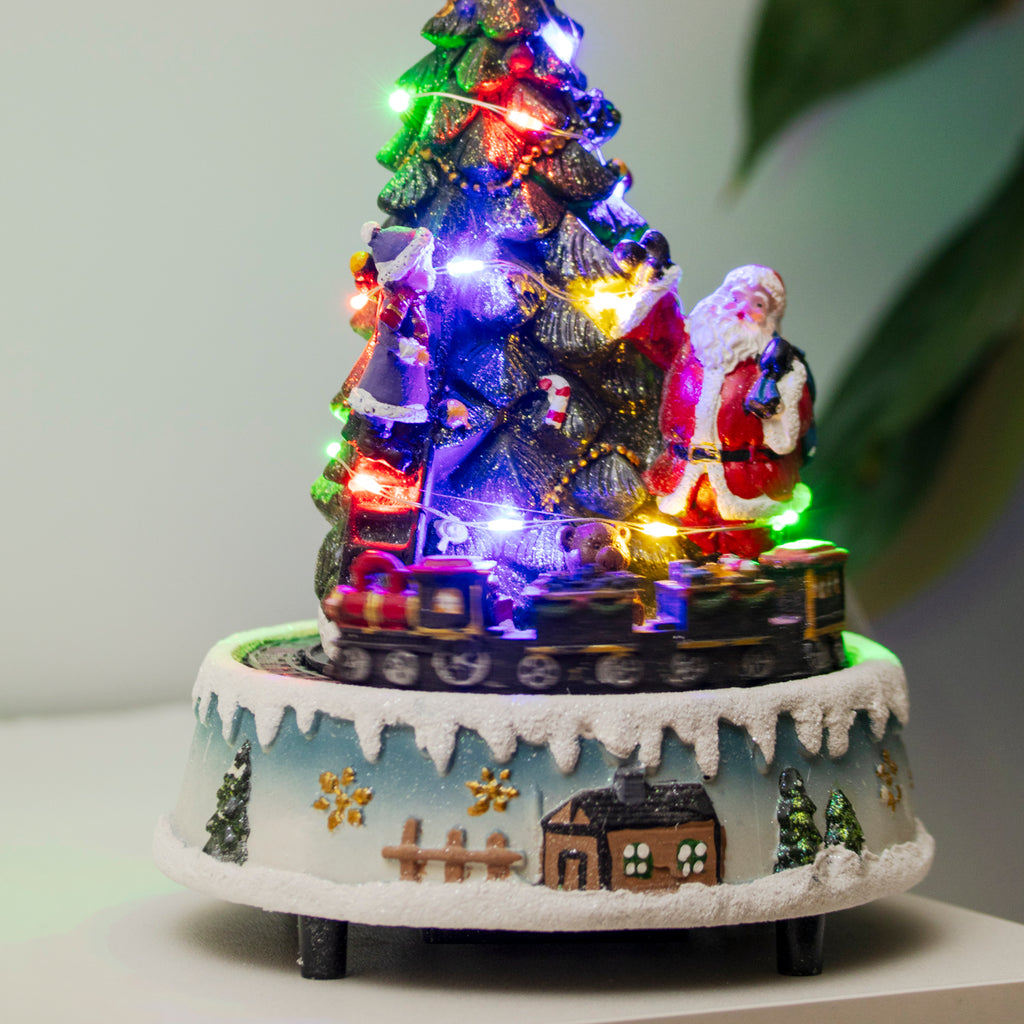 Light Up Musical Christmas Scene With Moving Train