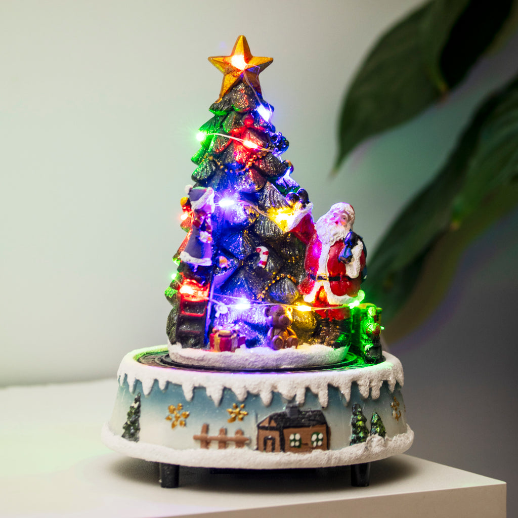 Light Up Musical Christmas Scene With Moving Train