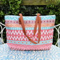 Diamond Aztec Canvas Beach Bag