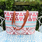 Triangle Aztec Canvas Beach Bag