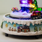 Light Up Musical Santa Christmas Scene With Moving Train