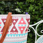 Triangle Aztec Canvas Beach Bag