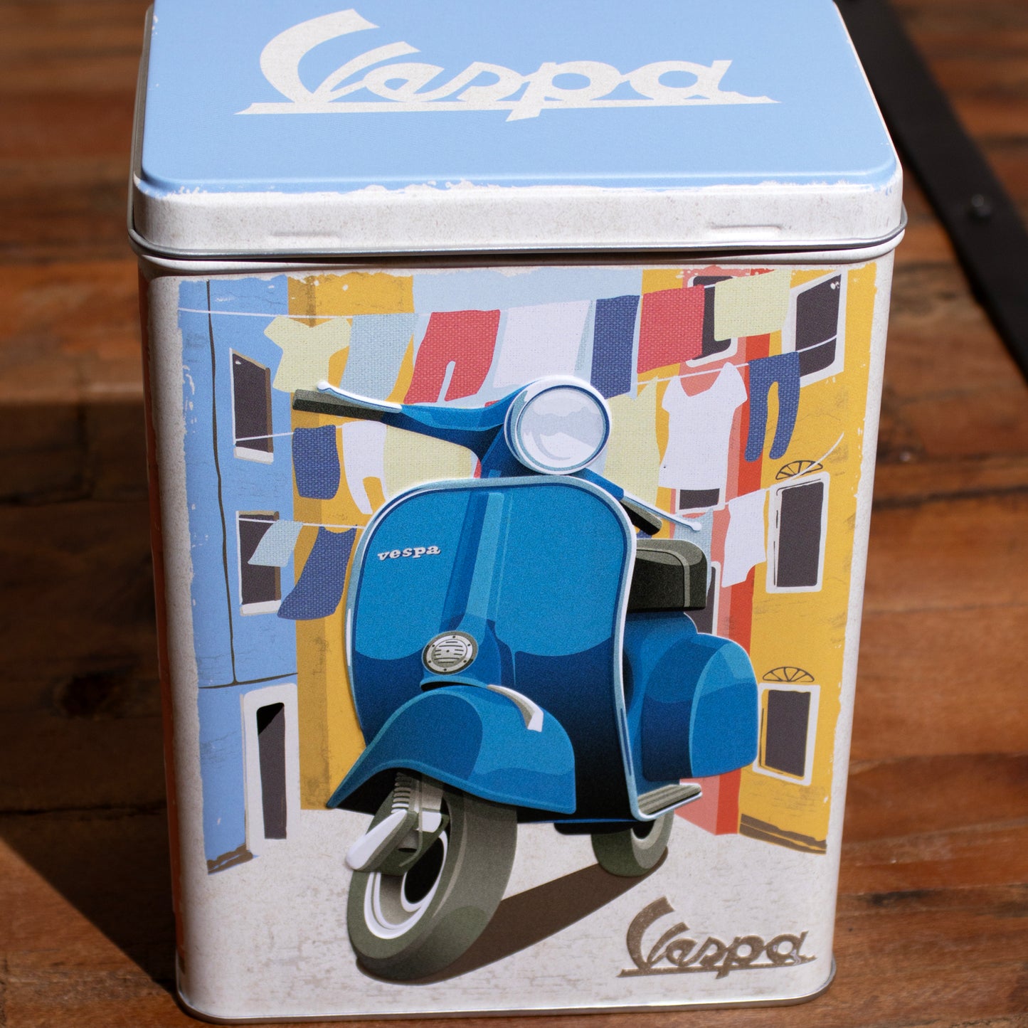 Blue Italian Vespa 3L Storage Tin