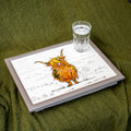 Highland Cow Bug Art Cushioned Lap Tray