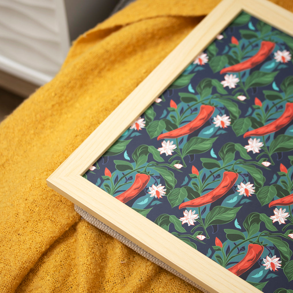 Botanical Red Chilli Print Laptray