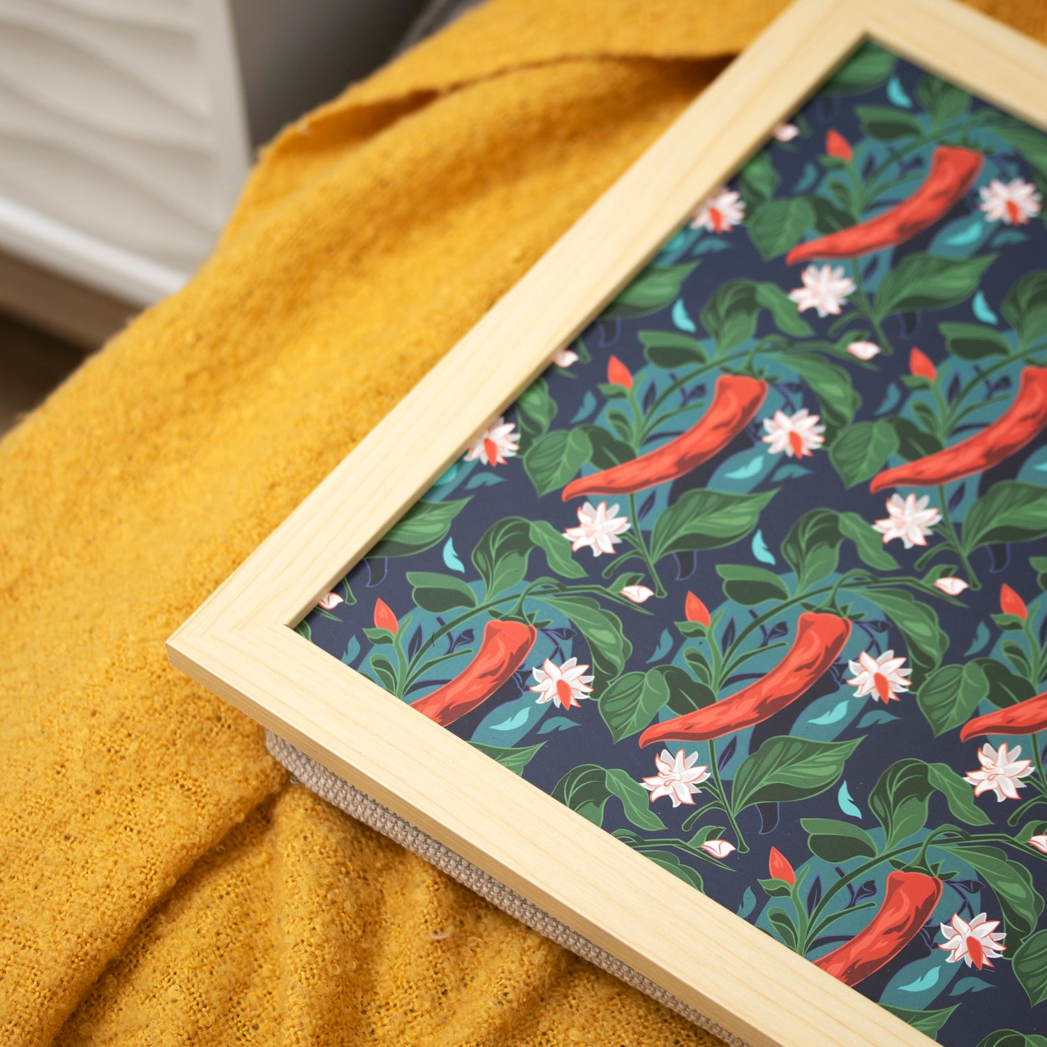 Botanical Red Chilli Print Laptray