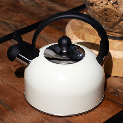 Cream Stainless Steel 1.3L Whistling Kettle