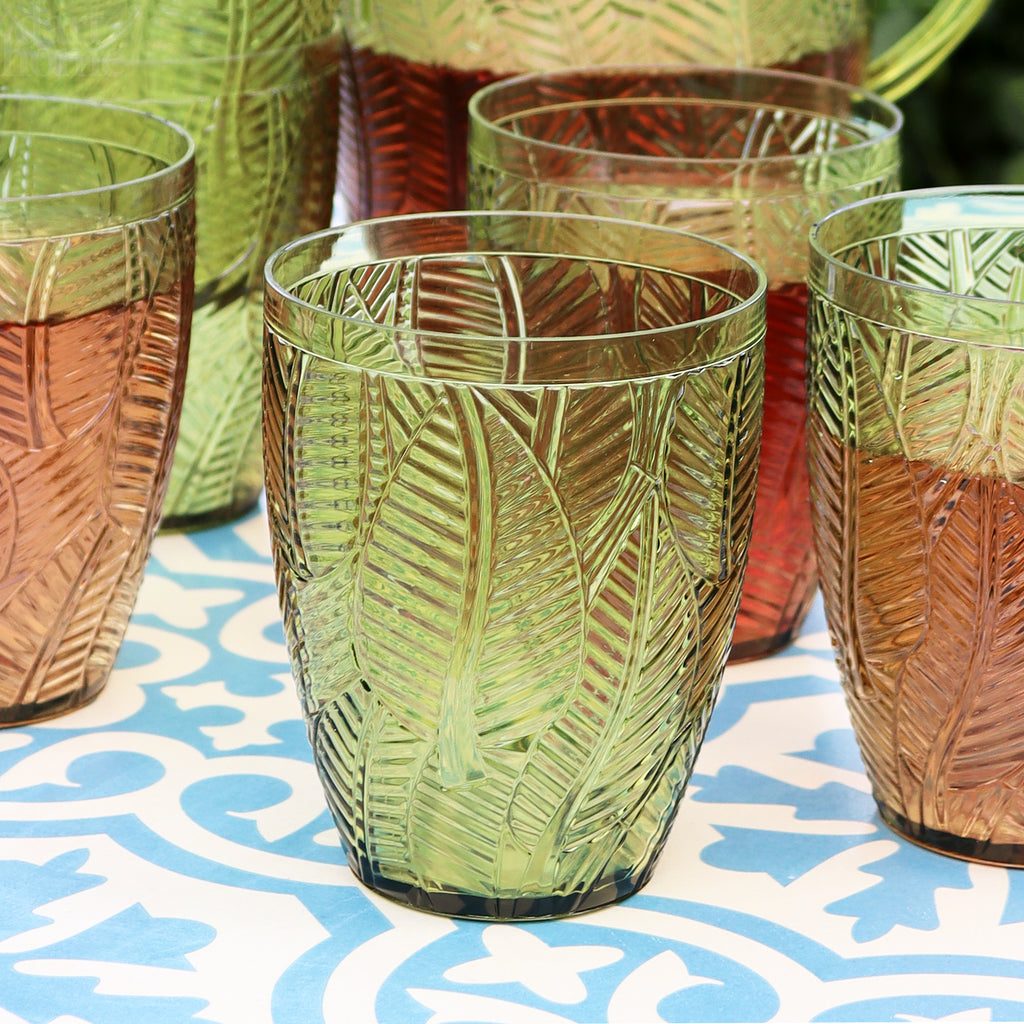 5 Piece Green Leaf Picnic Jug And Tumbler Set