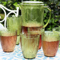 5 Piece Green Leaf Picnic Jug And Tumbler Set