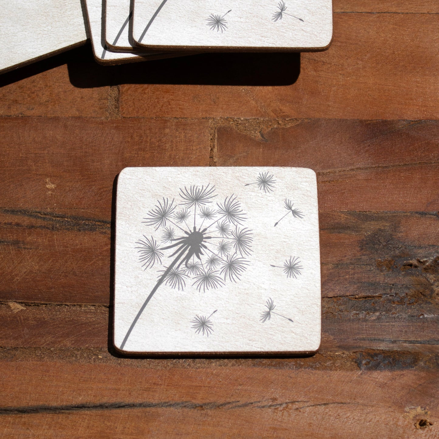 Set Of 4 Grey Dandelion Placemats & Coasters