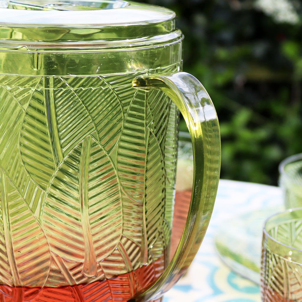 5 Piece Green Leaf Picnic Jug And Tumbler Set