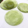 Set Of 4 Green Leaf Outdoor Plates