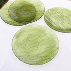 Set Of 4 Green Leaf Outdoor Plates
