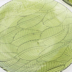 Set Of 4 Green Leaf Outdoor Plates