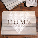 Set Of 4 Retro Home Heart Placemats & Coasters