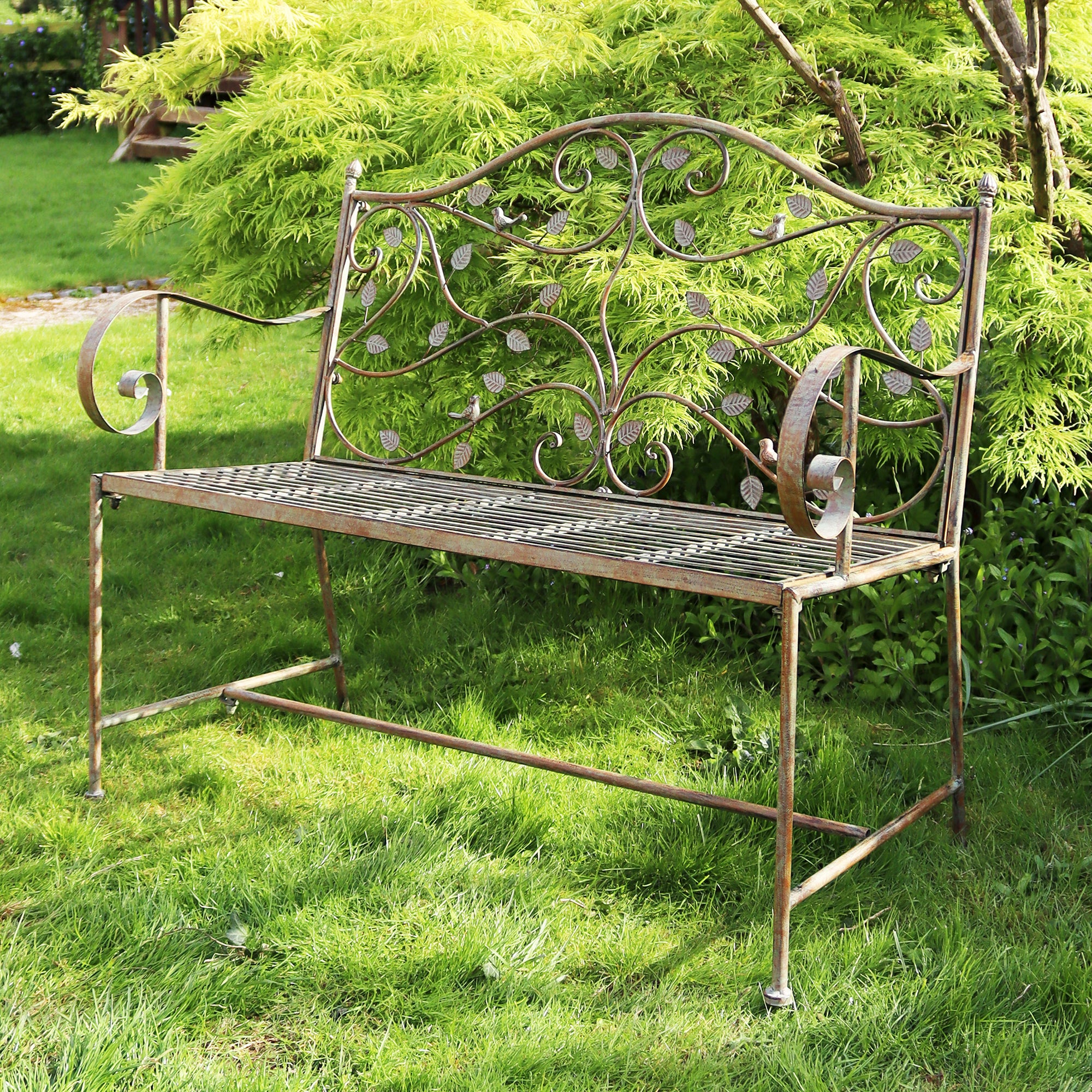 Darthome Green Rusted Woodland Garden Bench 105x96x55cm – Darthome Limited