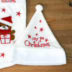 White Teddy My 1st Christmas Hat And Stocking Set